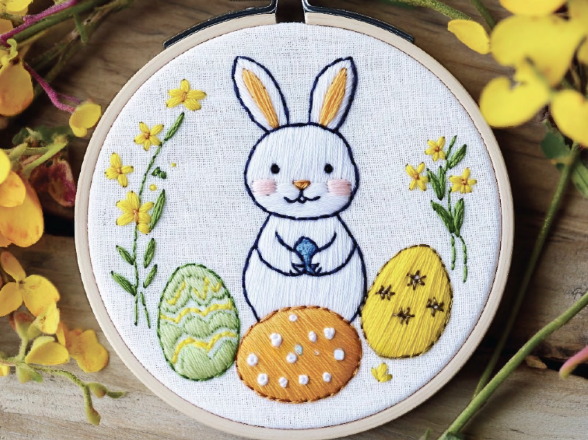 Bunny with Decorative Eggs image 0