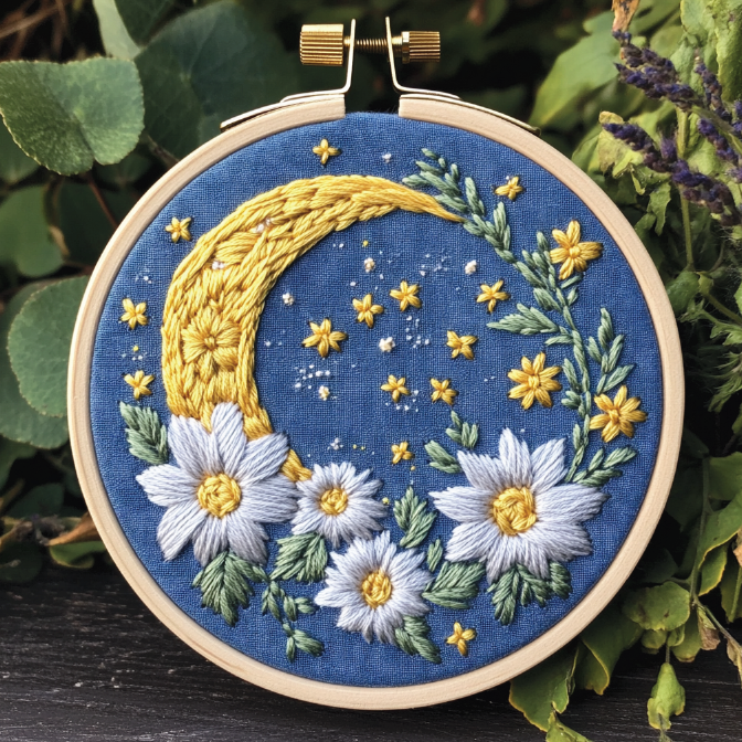 Moon with Daisies image 0
