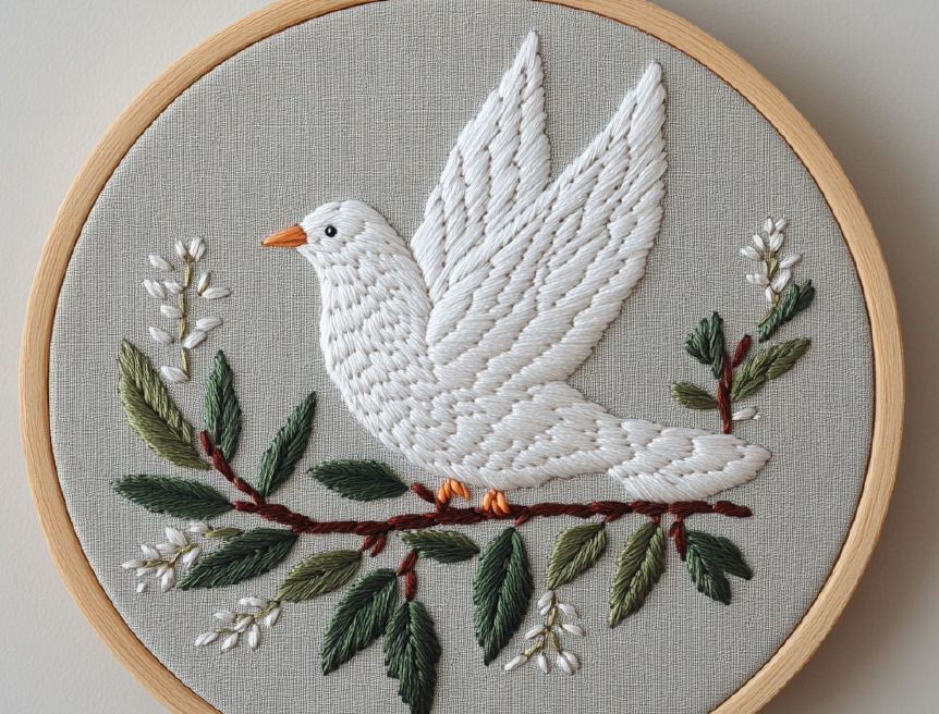 Dove On Olive Branch image 0