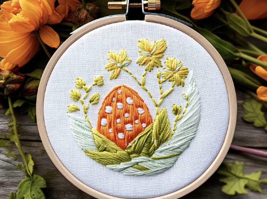 Egg with Yellow Flowers image 0